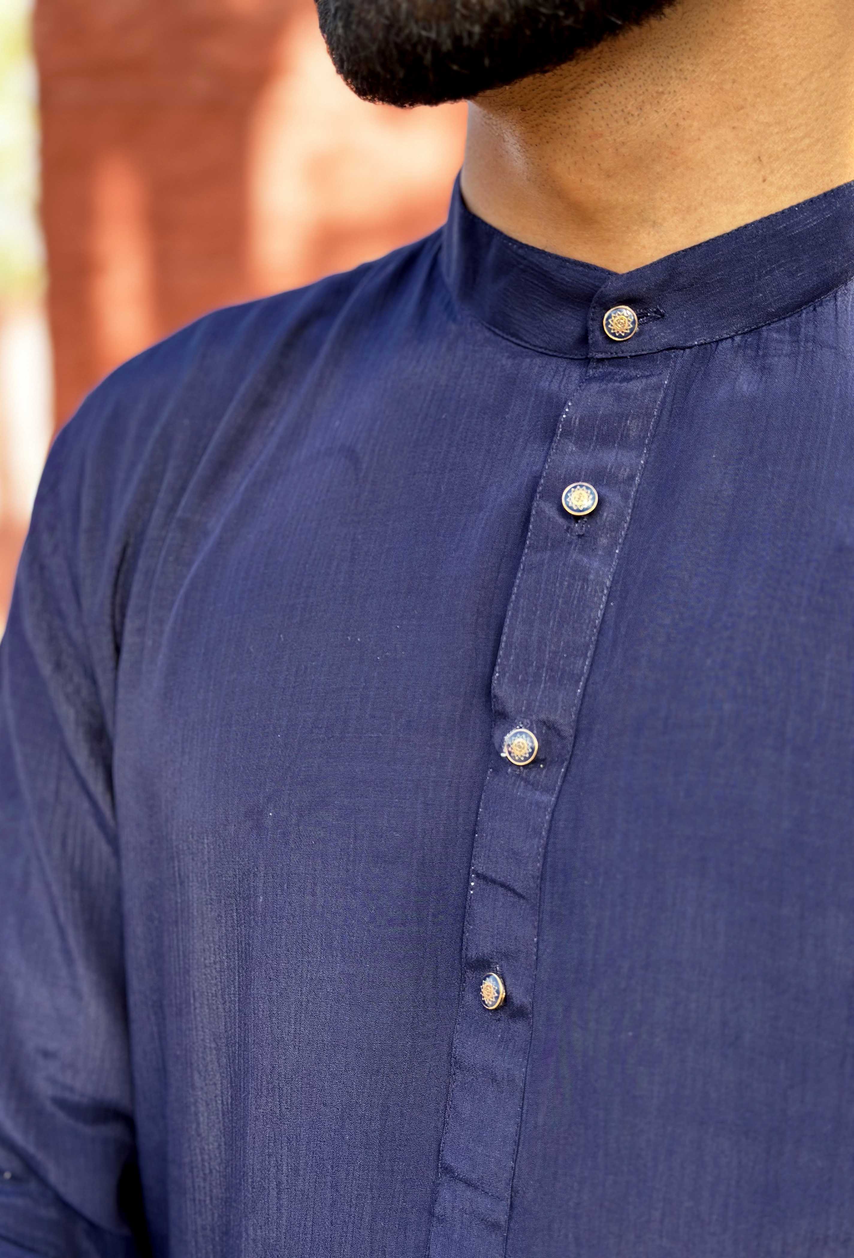 Navy Blue Short Kurta